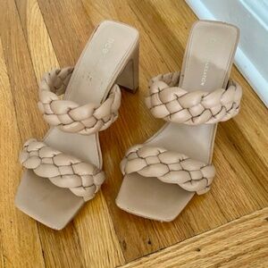 BCBGeneration Women's Braided Heel Sandals - Tan - Size 8.5